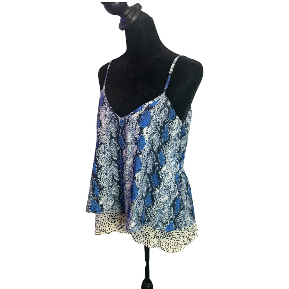 Women's Snakeskin Print Cami Top S Blue Animal Print Indie Sleaze Mix Print